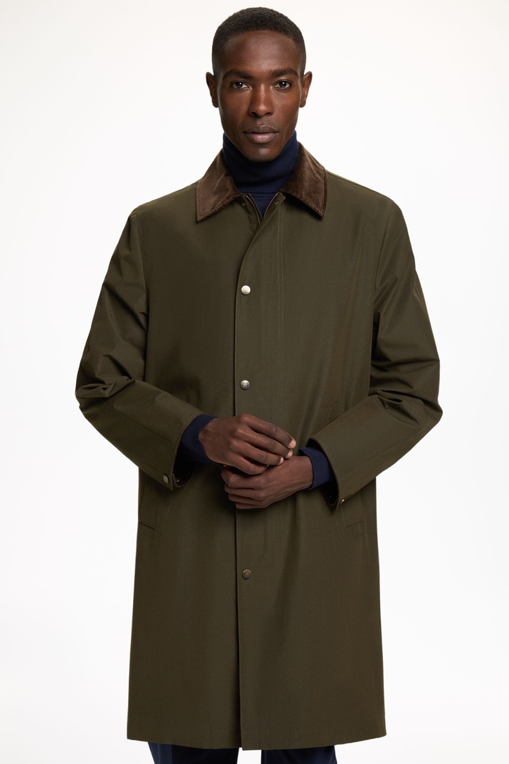 CHartan-Lined Waxed Cotton Trench Coat
