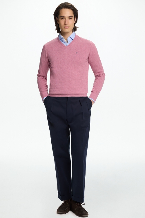 PANTALÓN RELAXED FIT DE MICROSARGA DE ALGODÓN