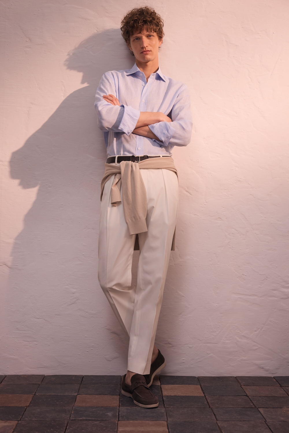 PANTALÓN RELAXED FIT DE MICROSARGA DE ALGODÓN