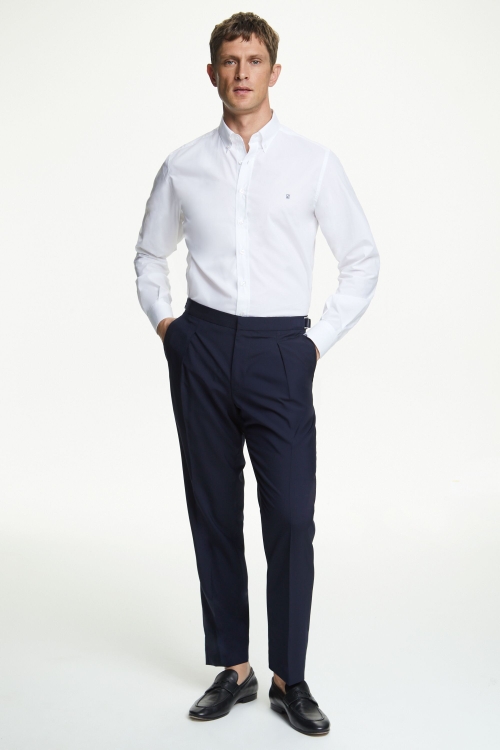 PANTALÓN DE TRAJE RELAXED FIT DE FRESCO DE LANA