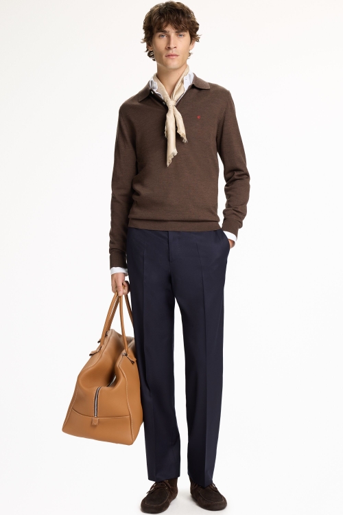 WOOL FLANNEL RELAXED FIT PANTS