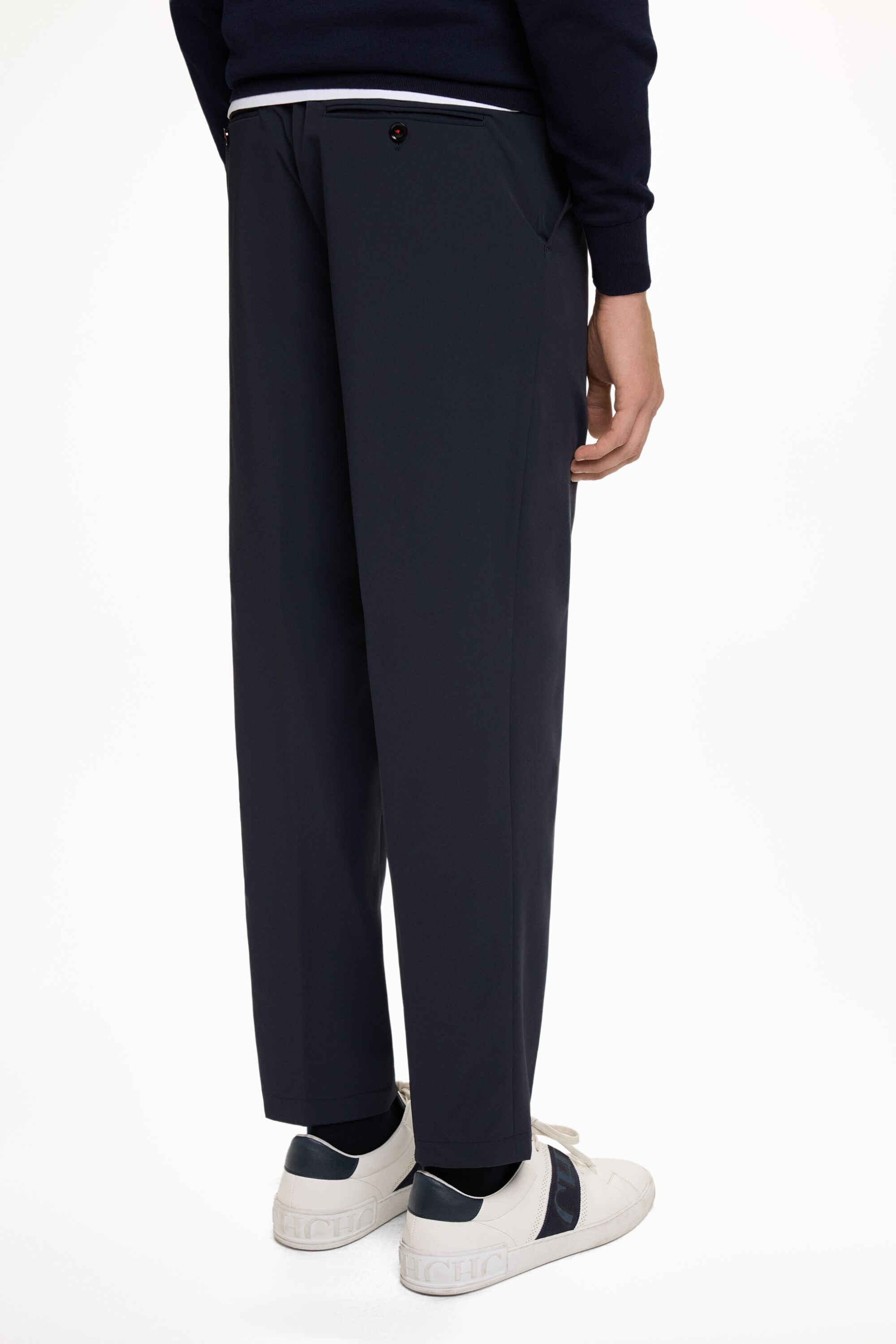 Technical Nylon Relaxed Fit Suit Pants navy - CH Carolina Herrera