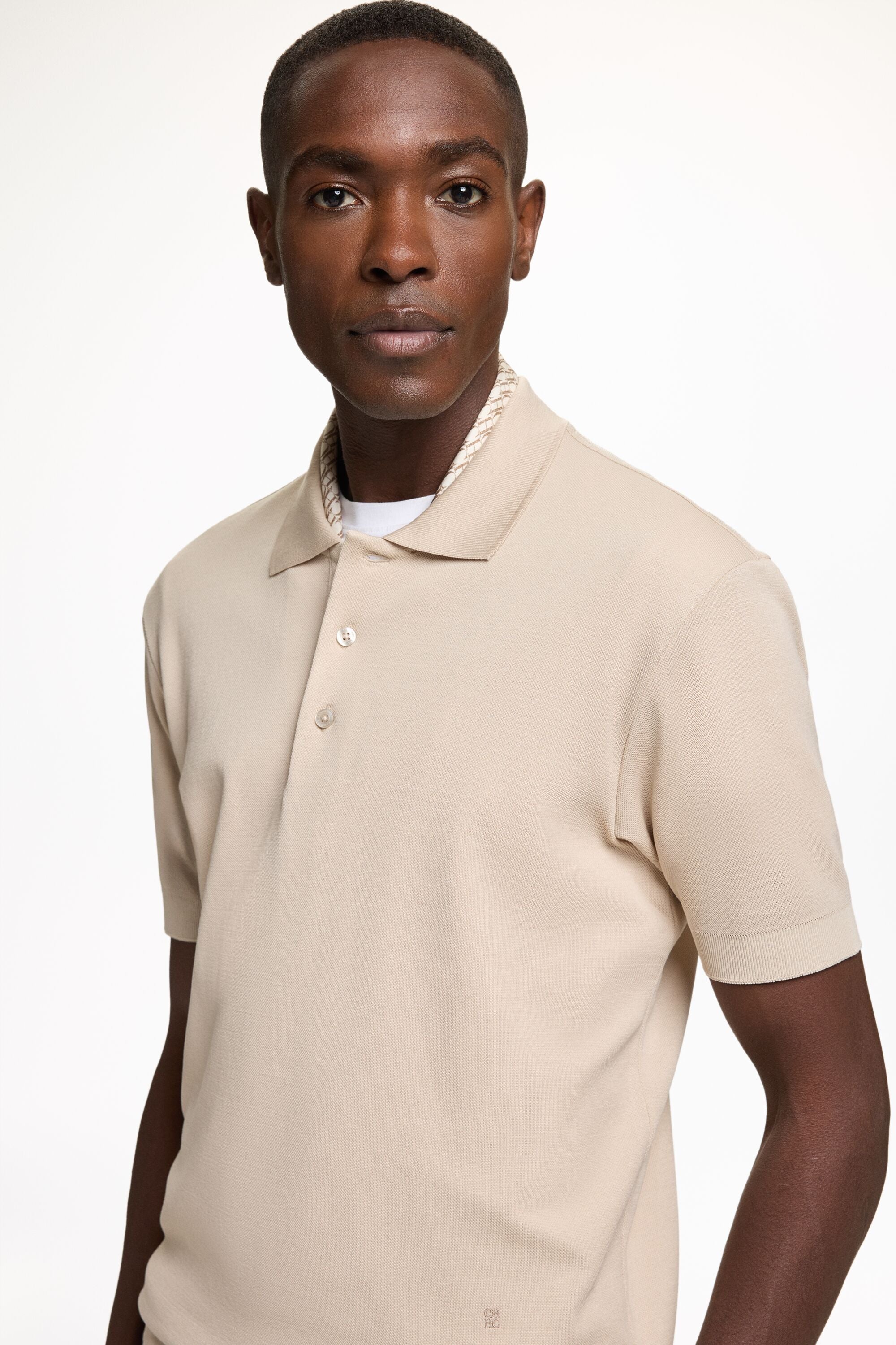 Piqué Polo Shirt stone - CH Carolina Herrera United States