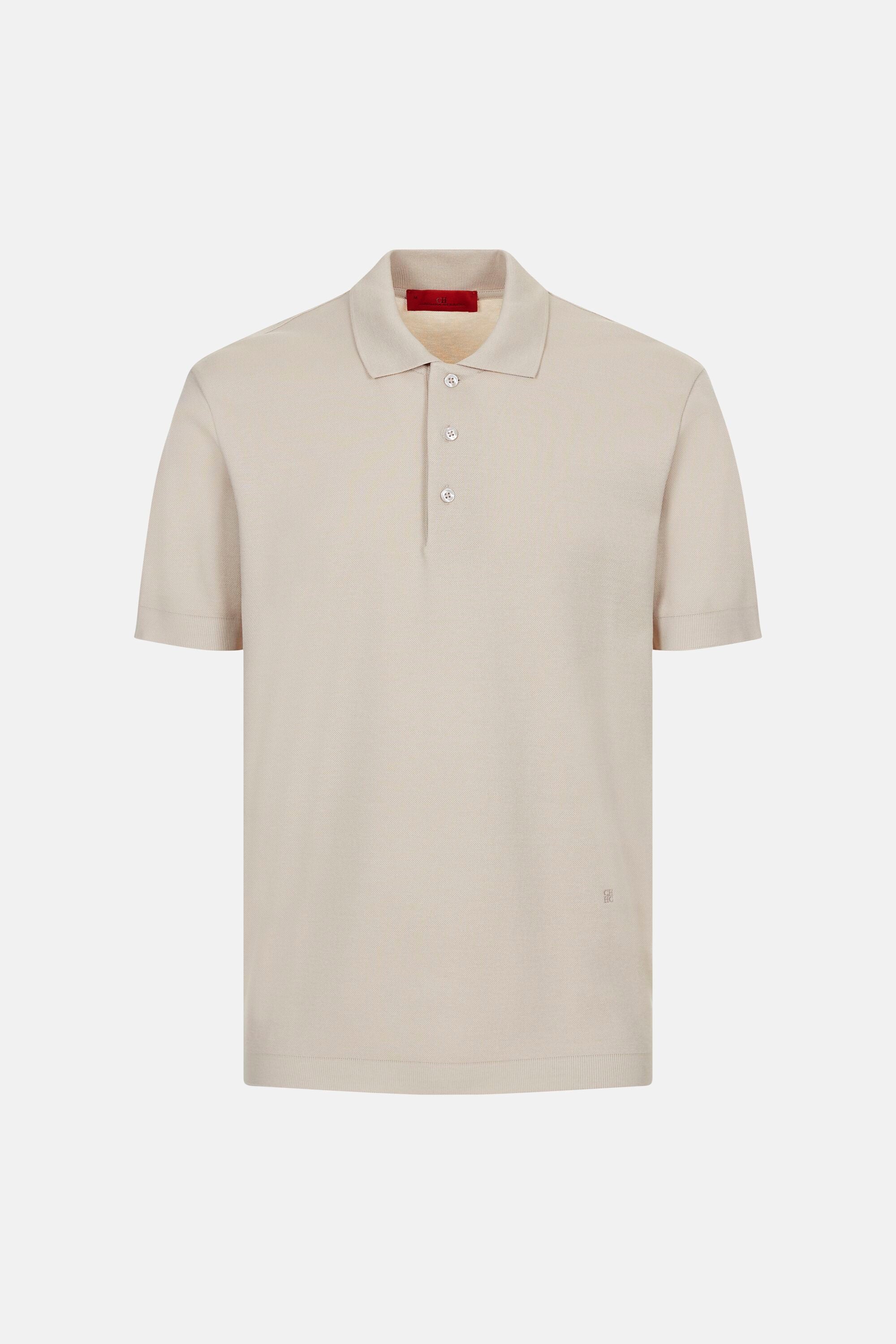 Piqué Polo Shirt stone - CH Carolina Herrera United States