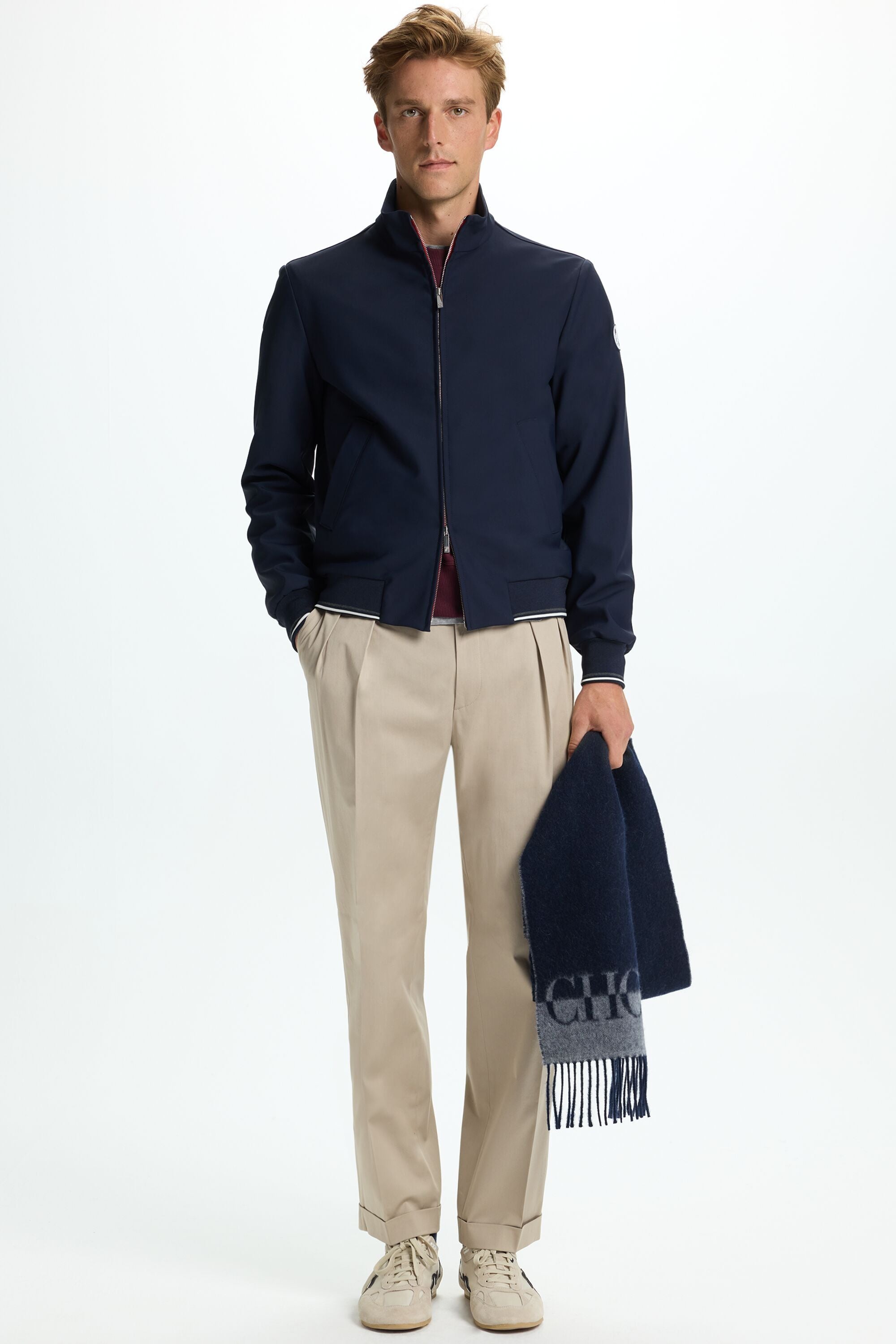 Wool Neoprene Jacket navy - CH Carolina Herrera United States