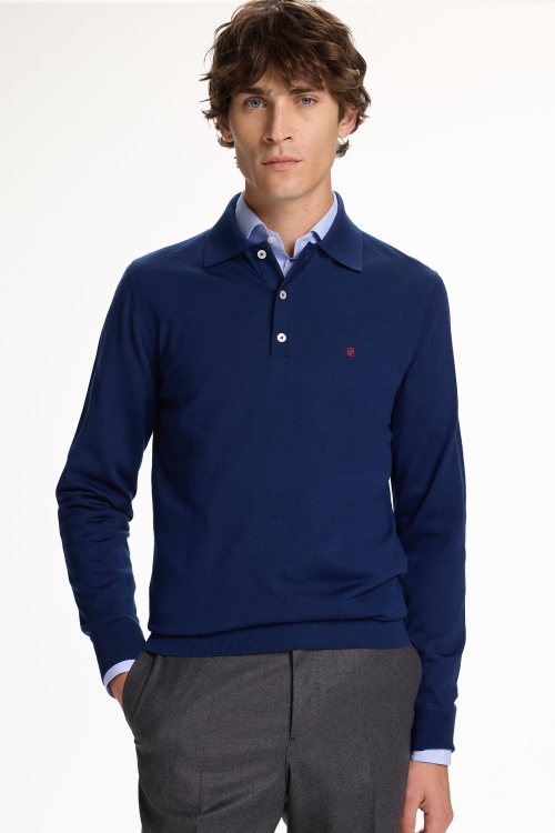 MERINO WOOL KNIT POLO SHIRT
