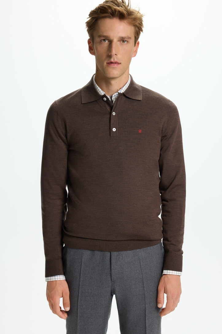 Merino Wool Knit Polo Shirt