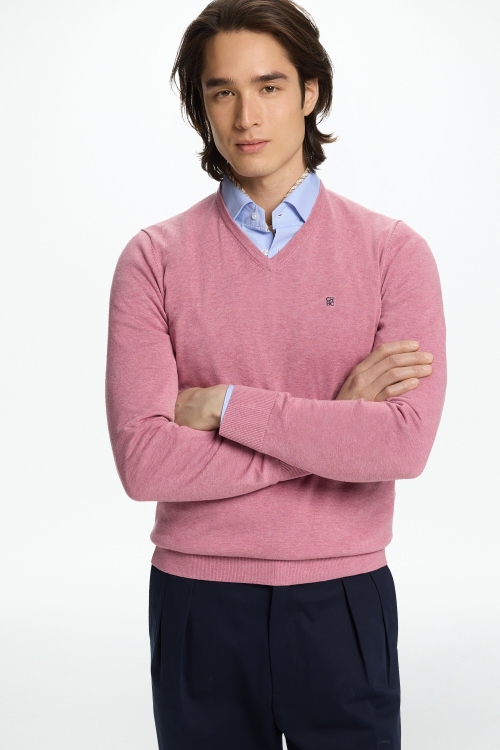 COTTON V-NECK SWEATER