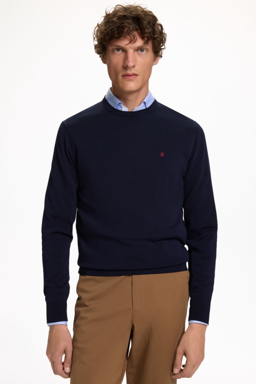 GASSED COTTON CREW NECK SWEATER