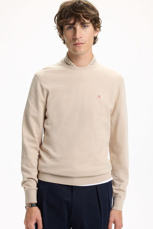 JERSEY DE ALGODÓN GASEADO CUELLO REDONDO