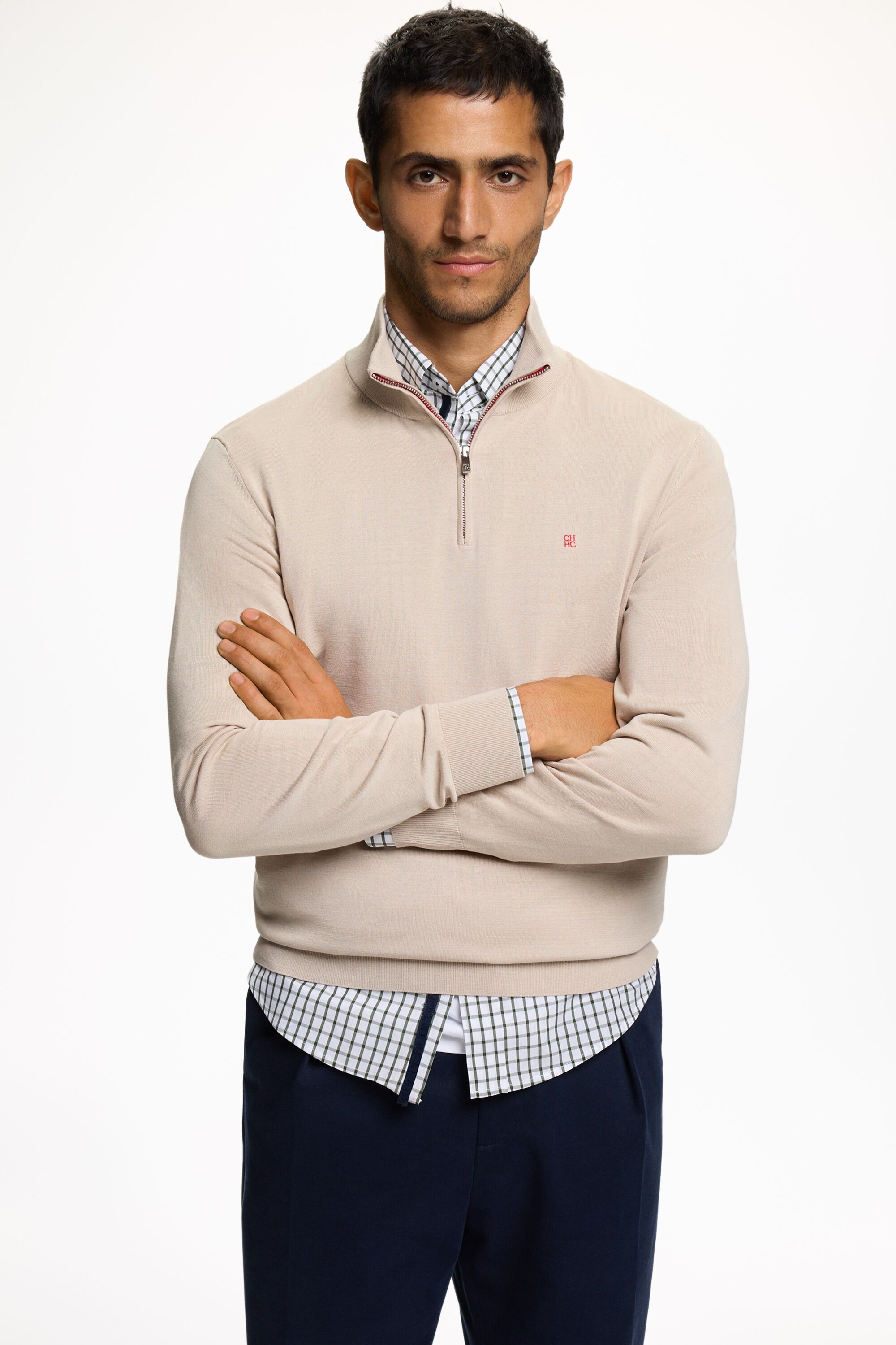 Jersey de Algodón Gaseado con Cremallera