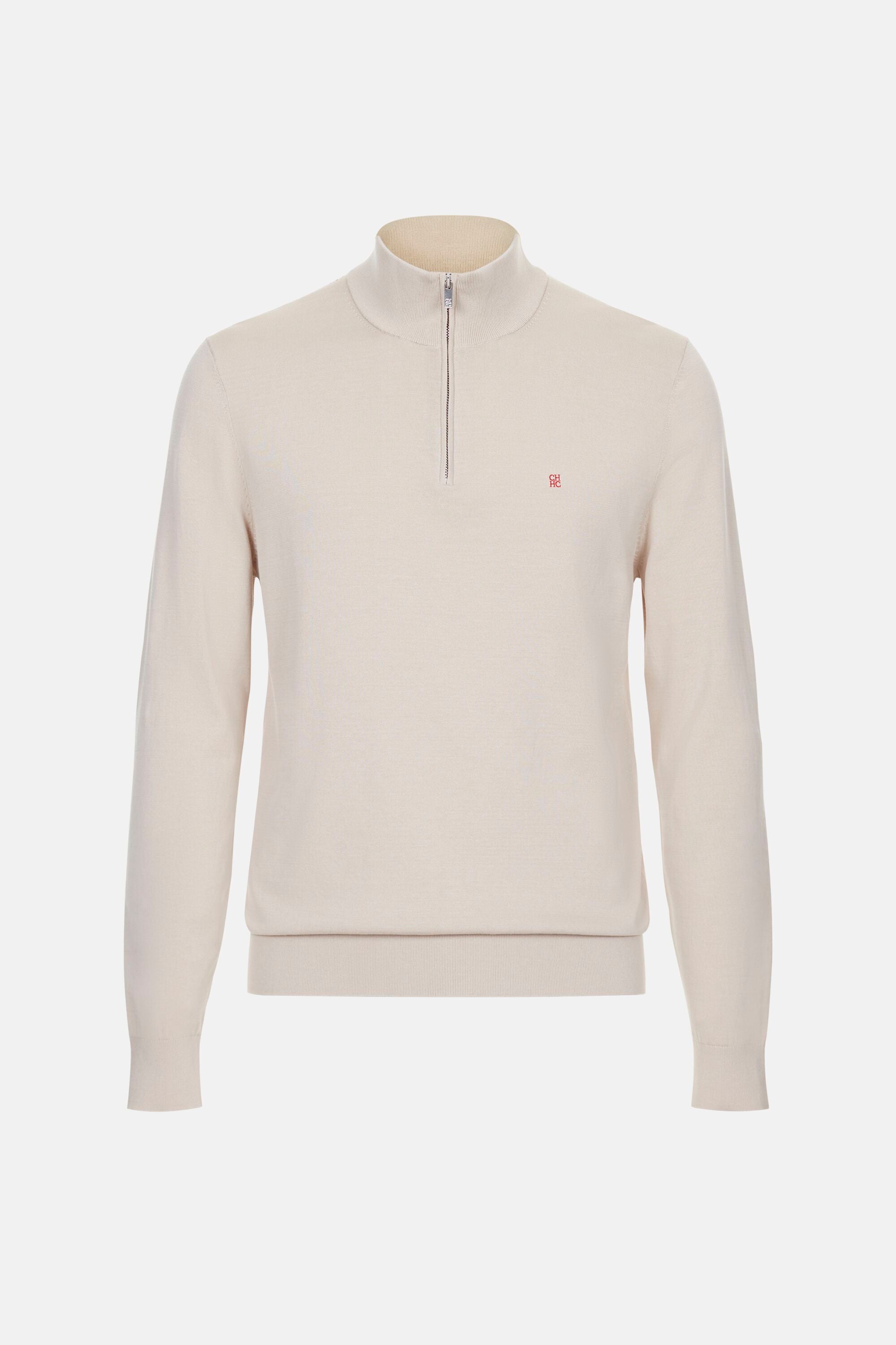 Jersey De Cuello Alto Con Cremallera - 100% Algodón, Manga Larga, Para Esquí O Deporte