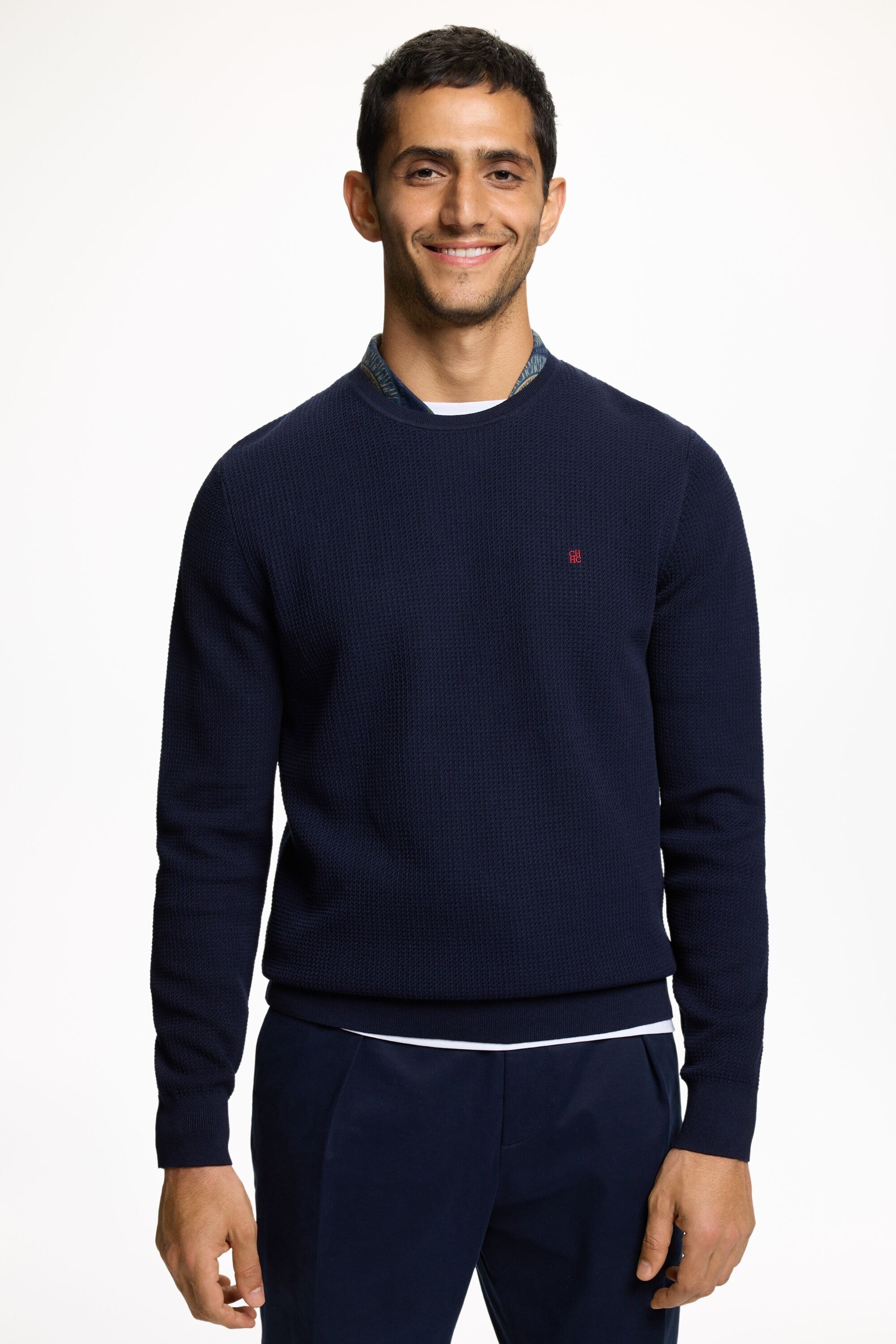 Textured Gassed Cotton Sweater