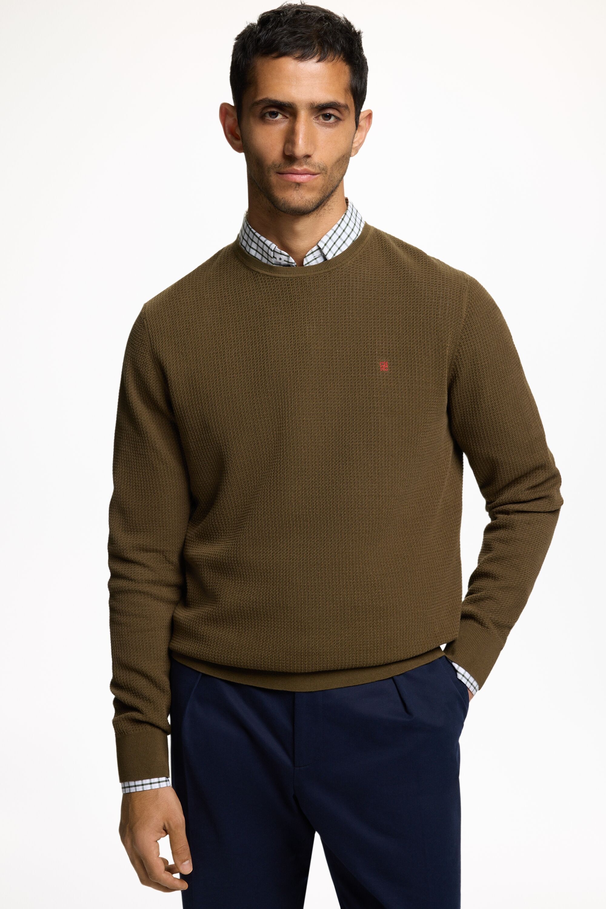 Textured Gassed Cotton Sweater