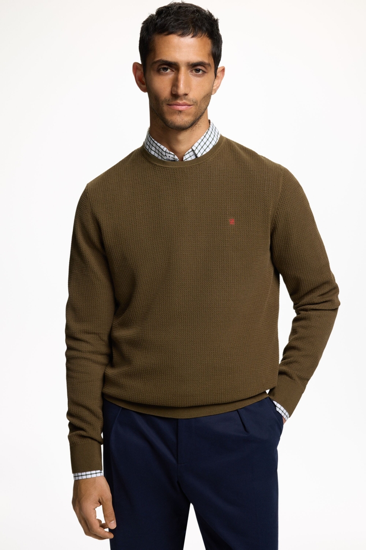Textured Gassed Cotton Sweater