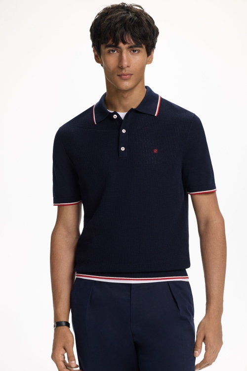 TEXTURED KNIT POLO SHIRT