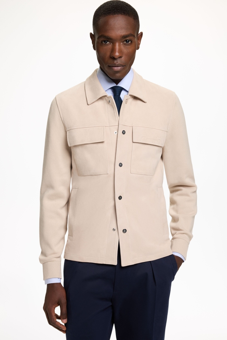 Doma Insignia Suede and Knit Overshirt