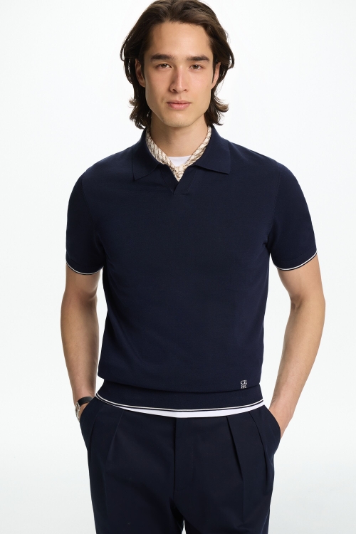 KNIT OPEN POLO SHIRT
