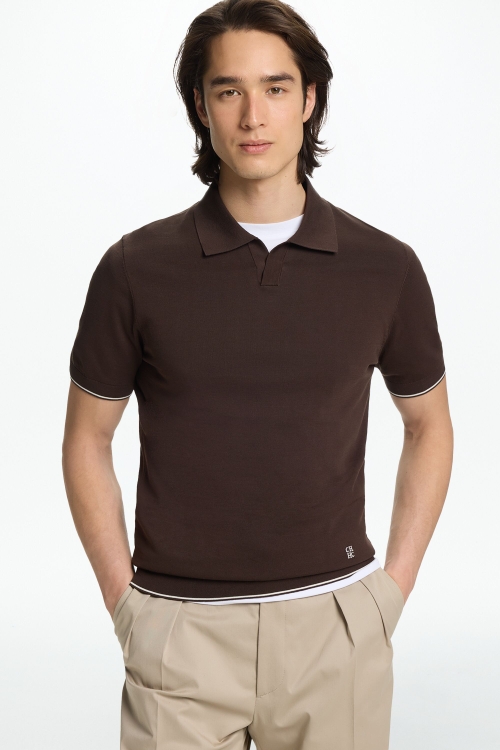 KNIT OPEN POLO SHIRT