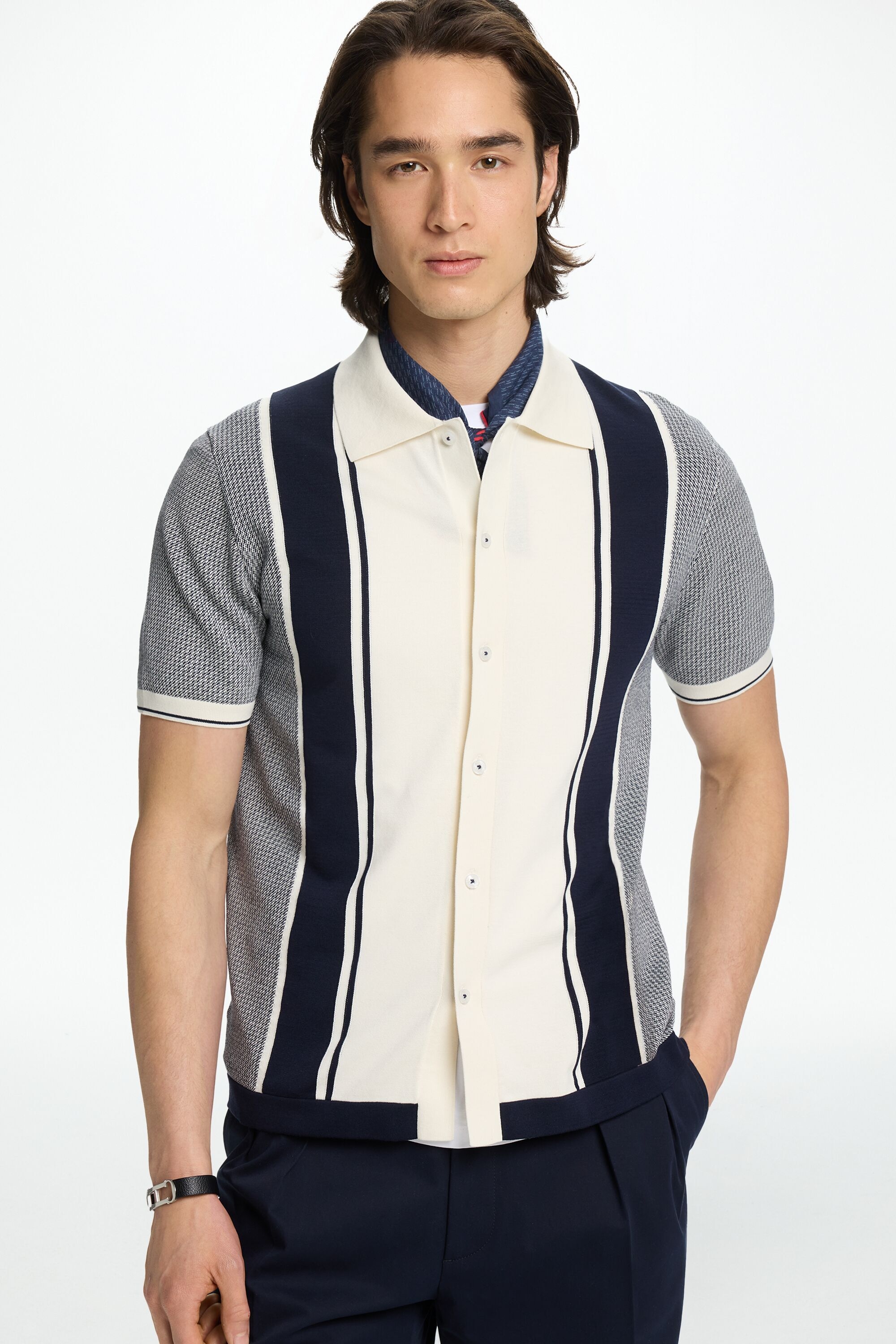 Camisa de Punto de Rayas