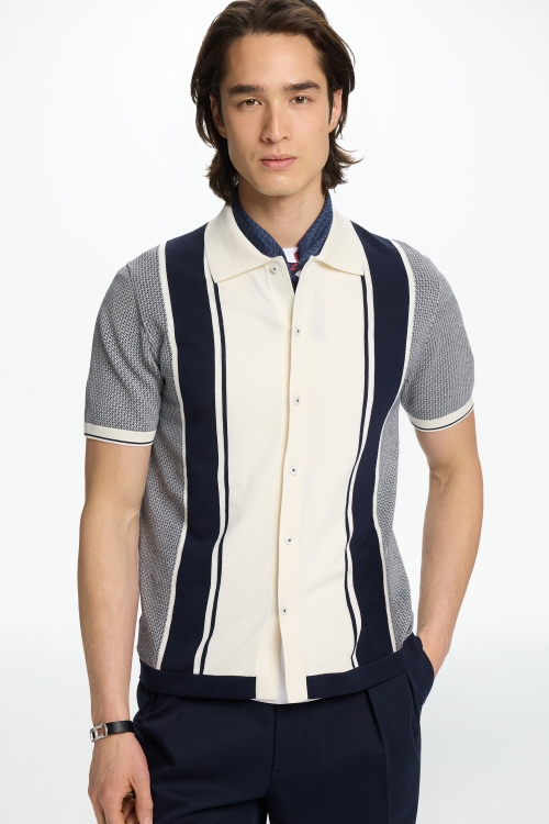 STRIPED KNIT SHIRT