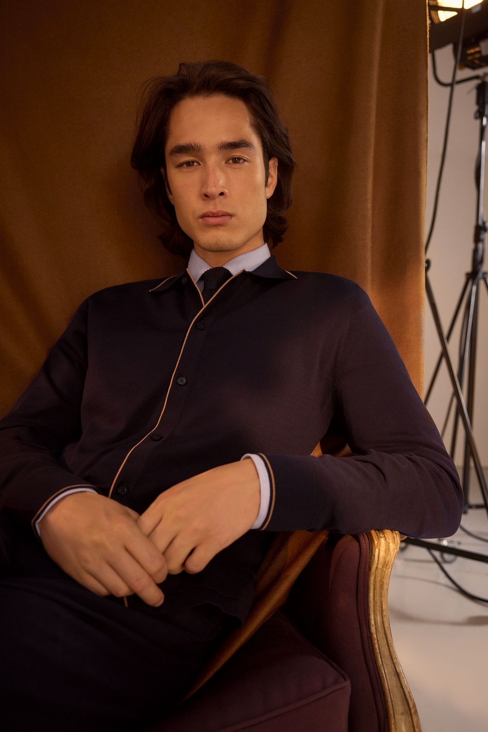 GASSED COTTON KNITTED SHIRT