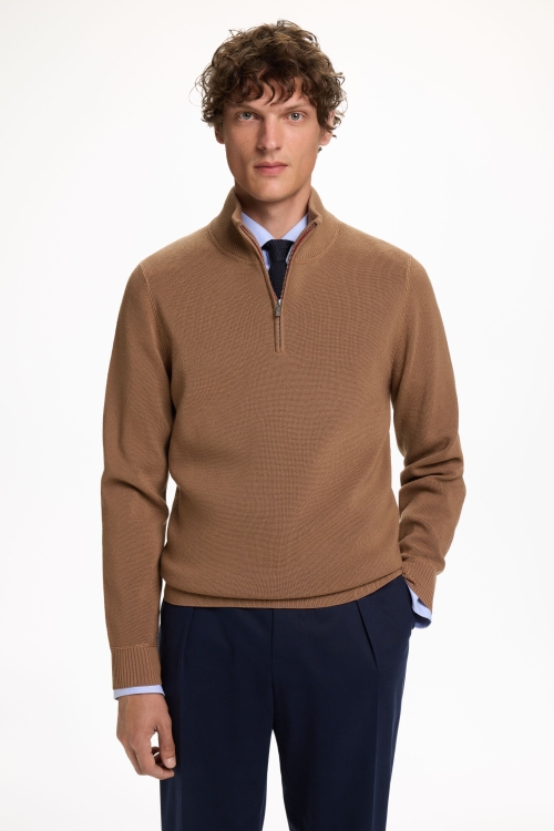 MERINO WOOL HALF-ZIP SWEATER