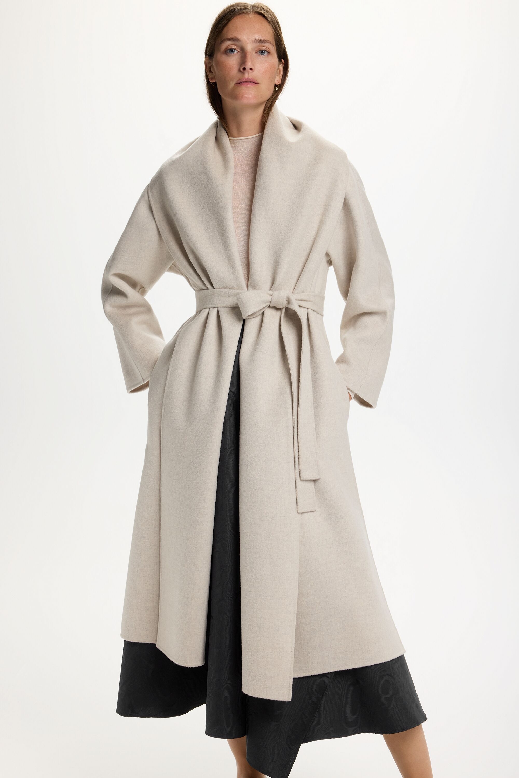 Double-Faced Wool A-Line Coat