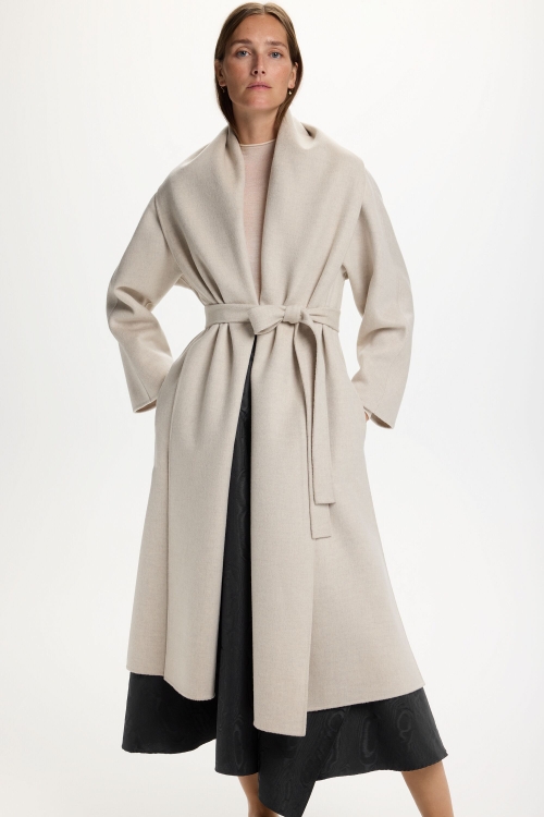 DOUBLE-FACED WOOL A-LINE COAT