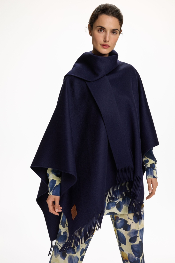 Scarf-Detailed Wool Oversize Cape