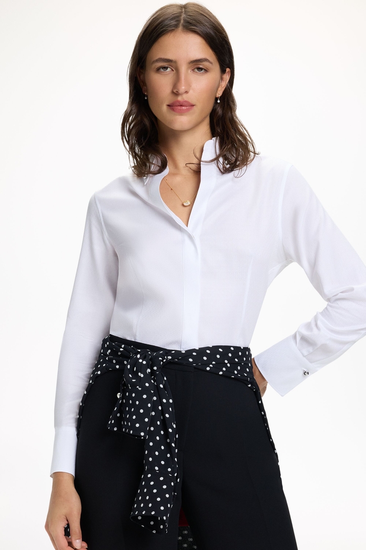 Poplin Shirt with CH Jacquard