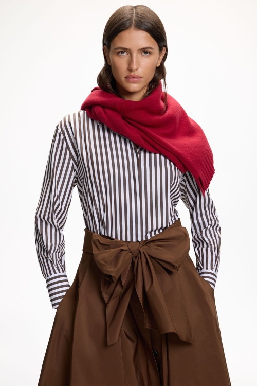 STRIPED POPLIN STRAIGHT-FIT SHIRT