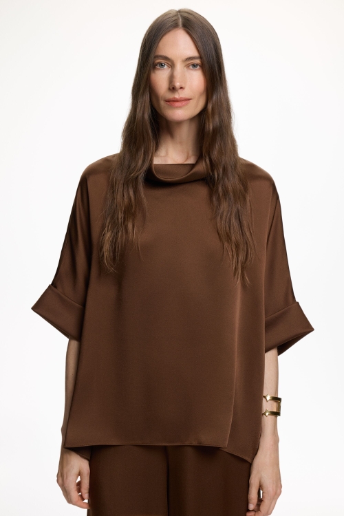 SATIN CREPE OVERSIZE TOP