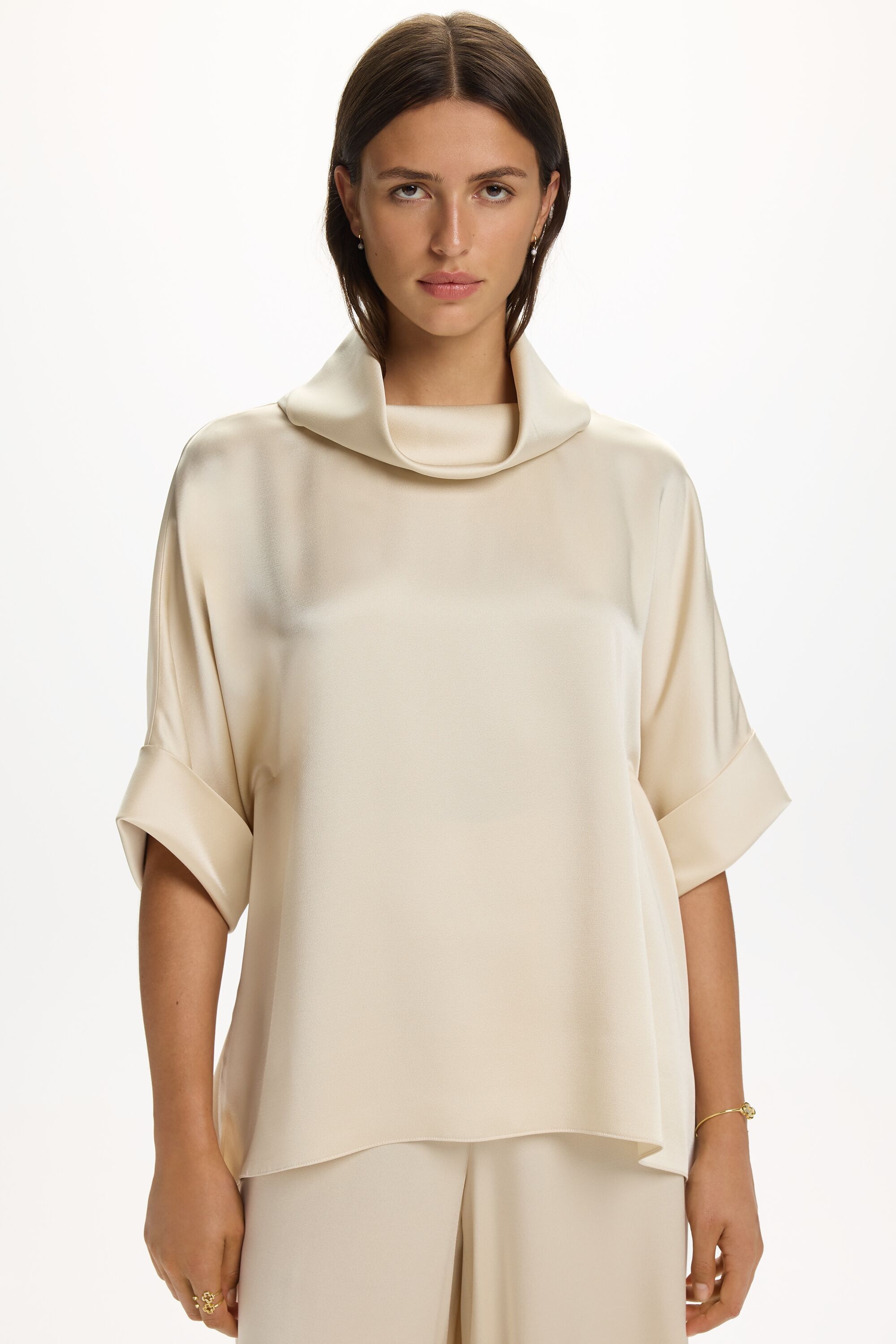 Satin Crepe Oversize Top