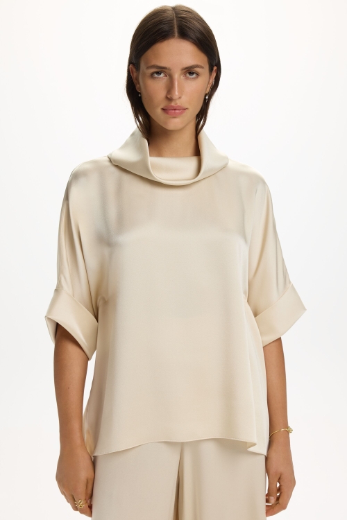 SATIN CREPE OVERSIZE TOP