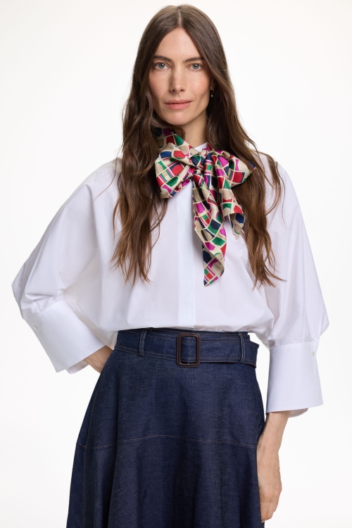 POPLIN OVERSIZE SHIRT WITH BLASÓN PRINT SCARF