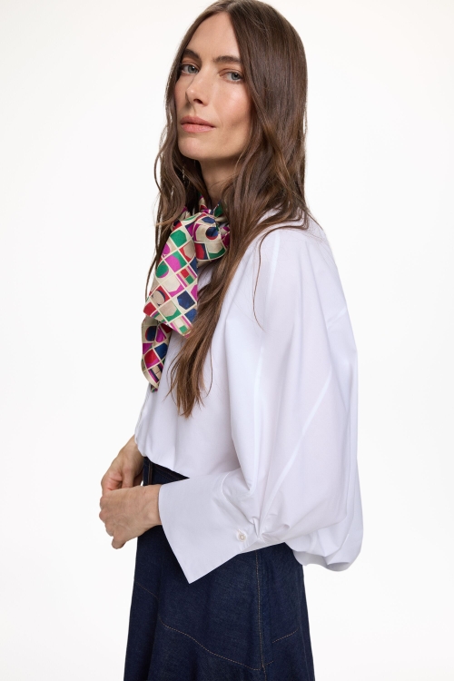 POPLIN OVERSIZE SHIRT WITH BLASÓN PRINT SCARF