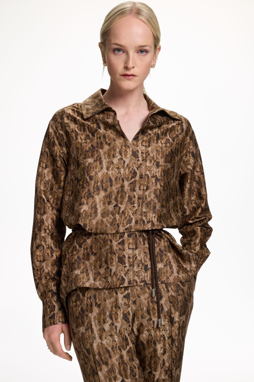 CHANIMAL PRINT JACQUARD STRAIGHT-FIT TOP