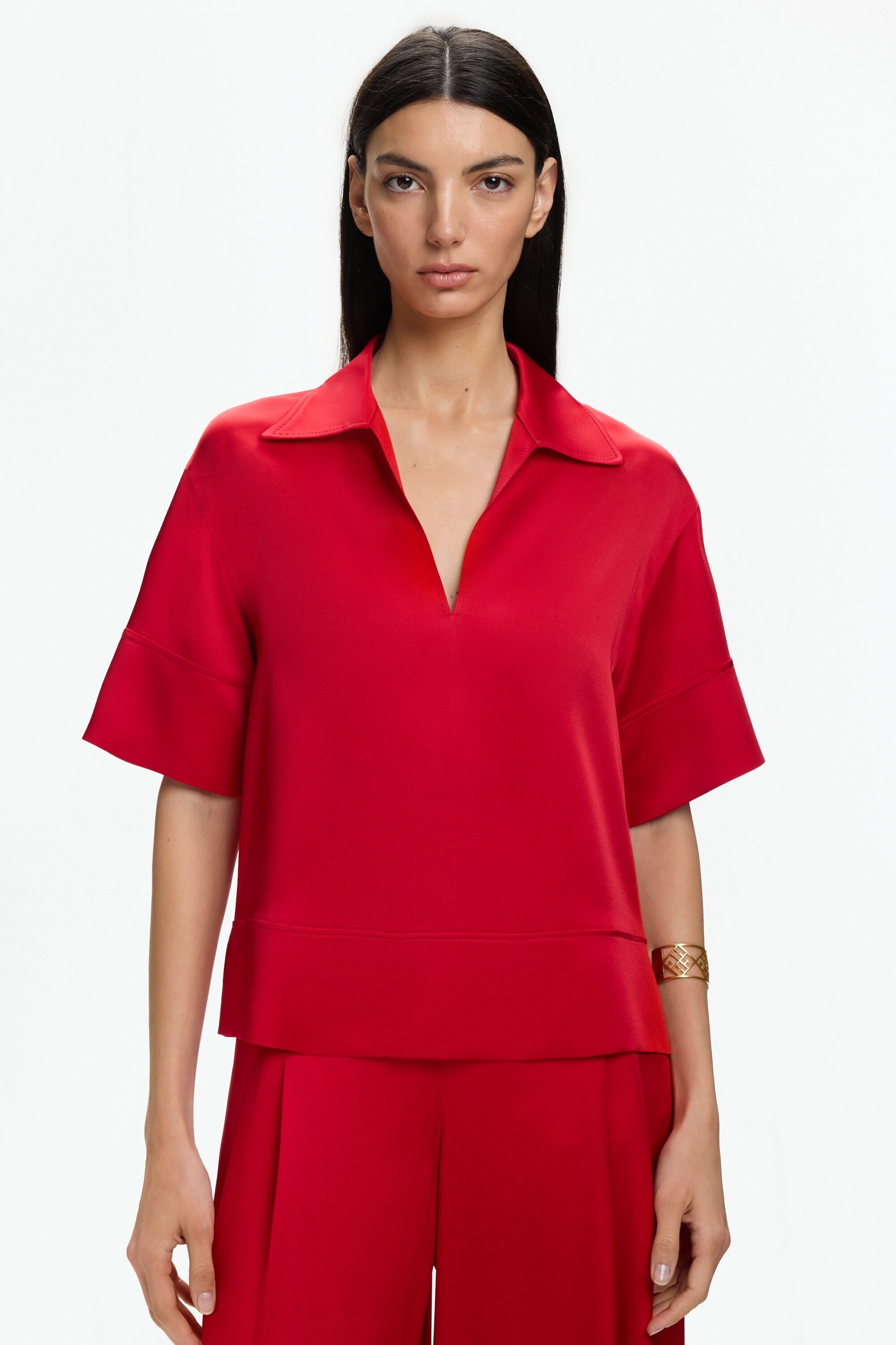 Satin Crepe A-Line Top