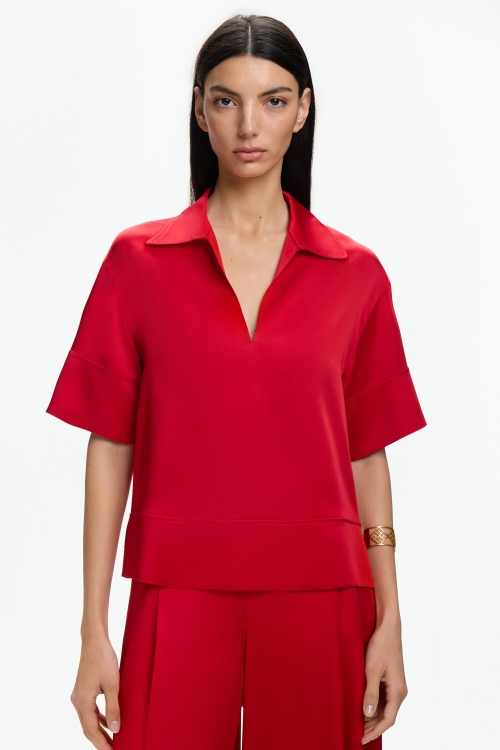 SATIN CREPE A-LINE TOP