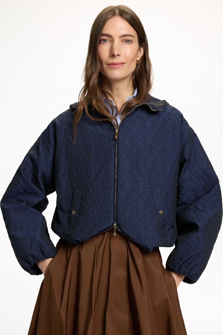 Hooded Cloqué Bomber Jacket