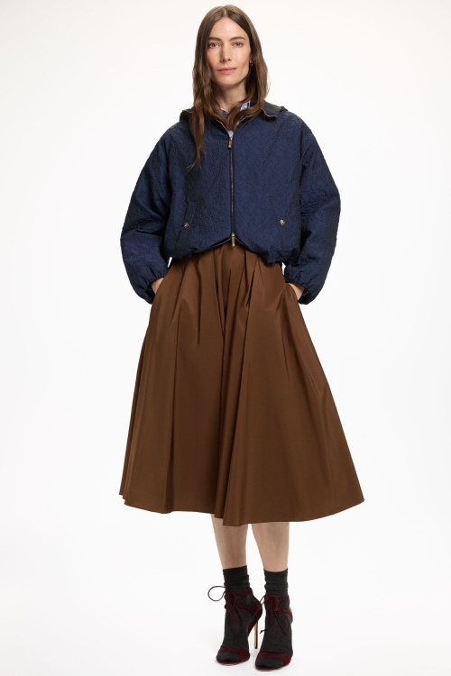 HOODED CLOQUÉ BOMBER JACKET