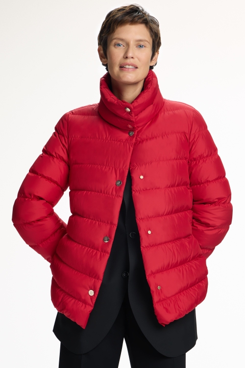 DOWN-QUILTED TECHNICAL A-LINE JACKET