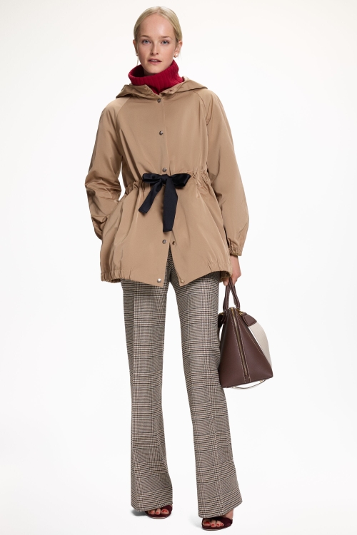 HOODED TECHNICAL STRAIGHT-FIT JACKET