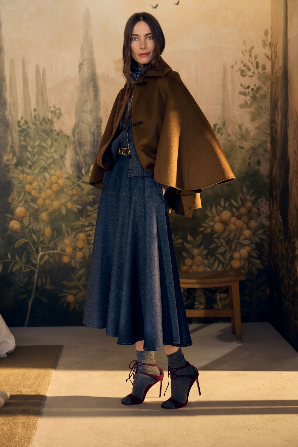 DOUBLE-FACED WOOL CAPE