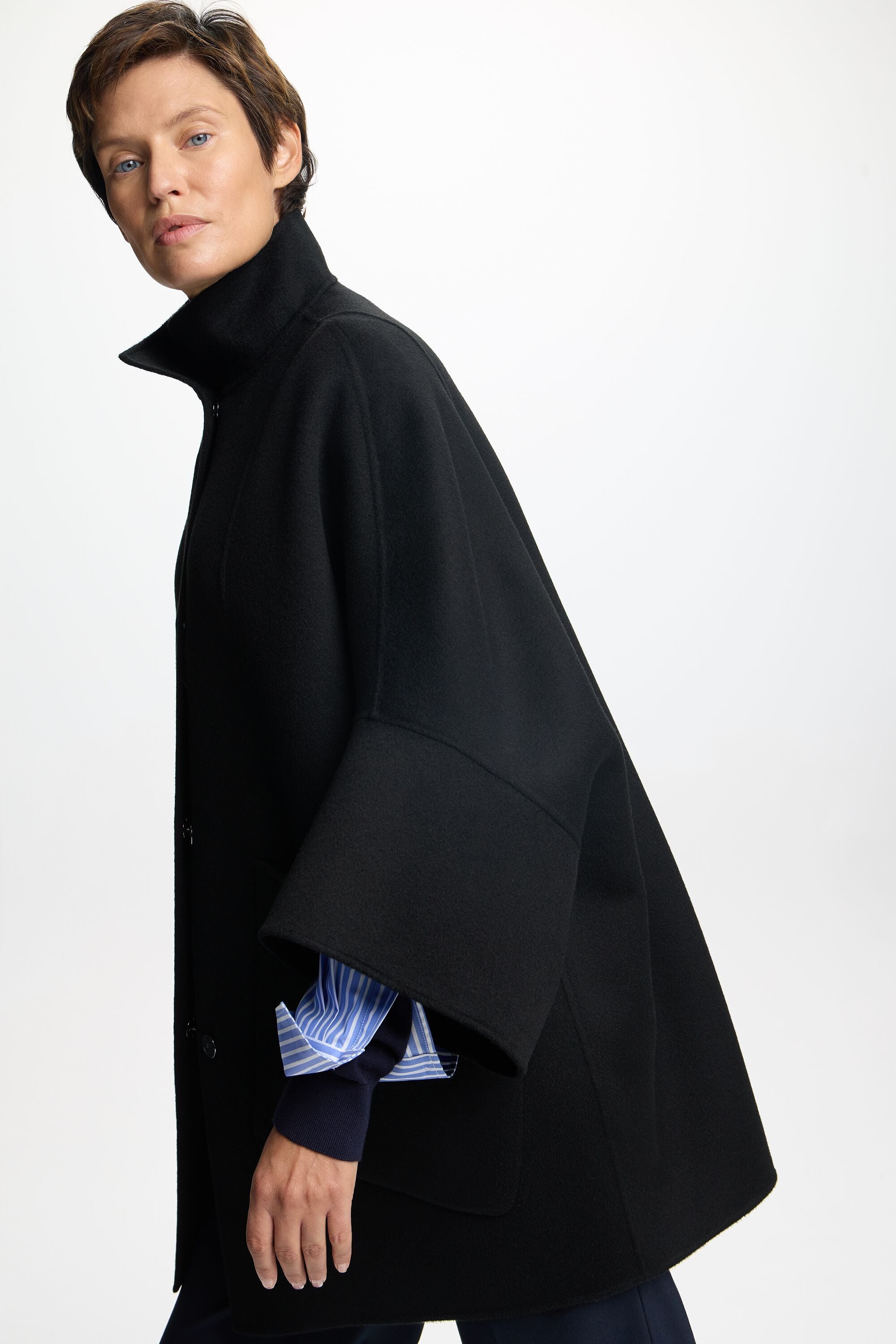 Double-Faced Wool Oversize Coat black - CH Carolina Herrera United