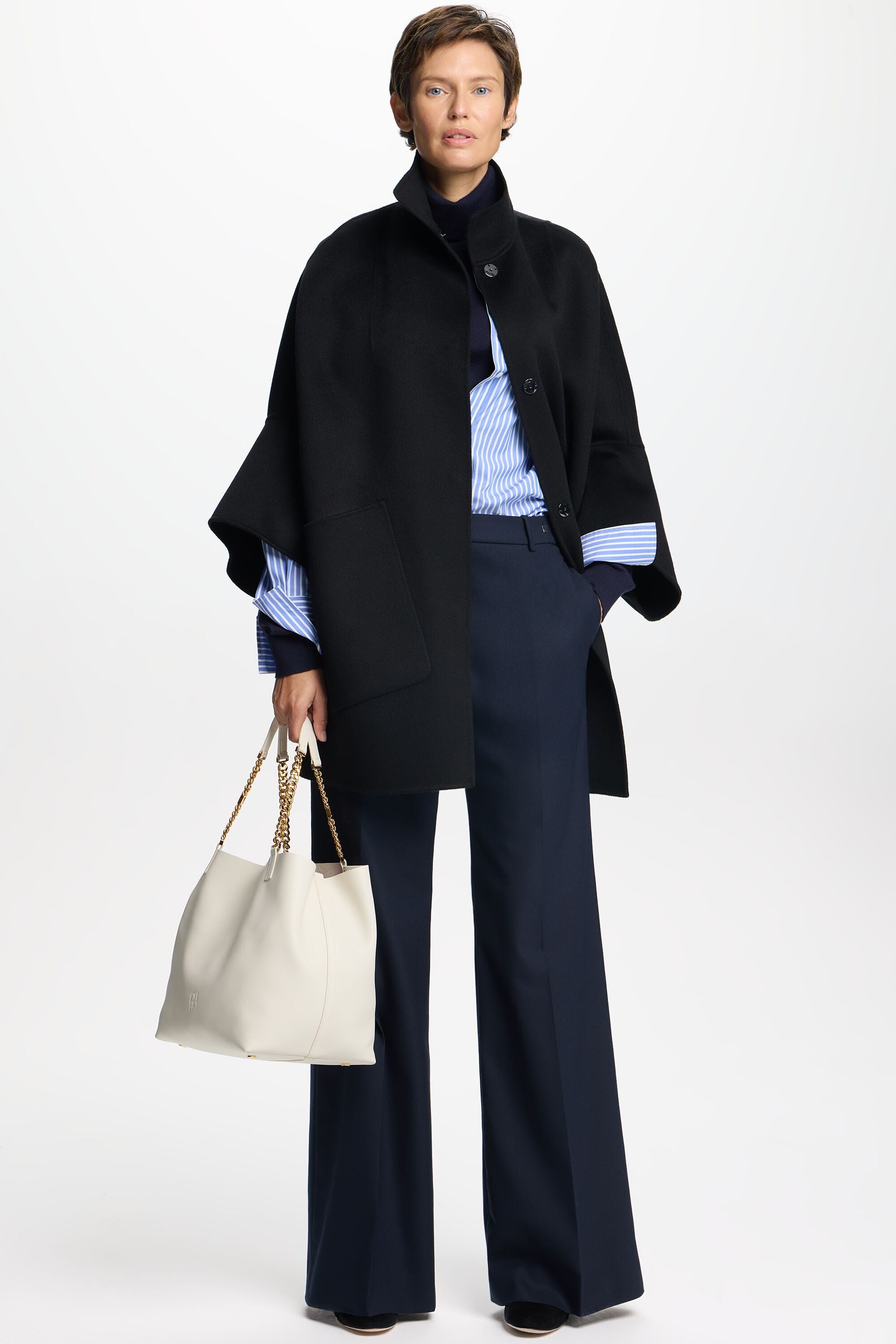 Double-Faced Wool Oversize Coat black - CH Carolina Herrera United