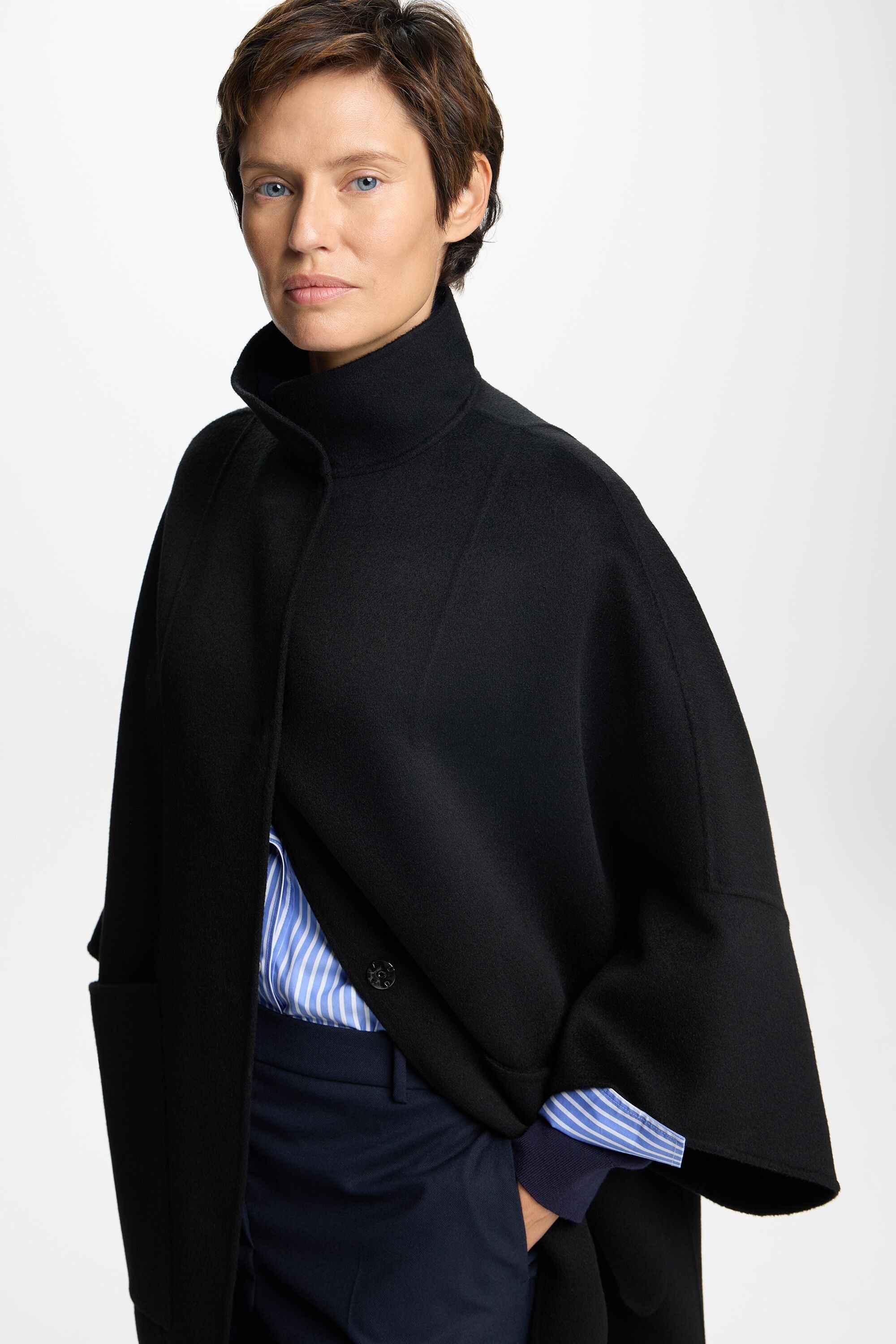 Double-Faced Wool Oversize Coat black - CH Carolina Herrera United