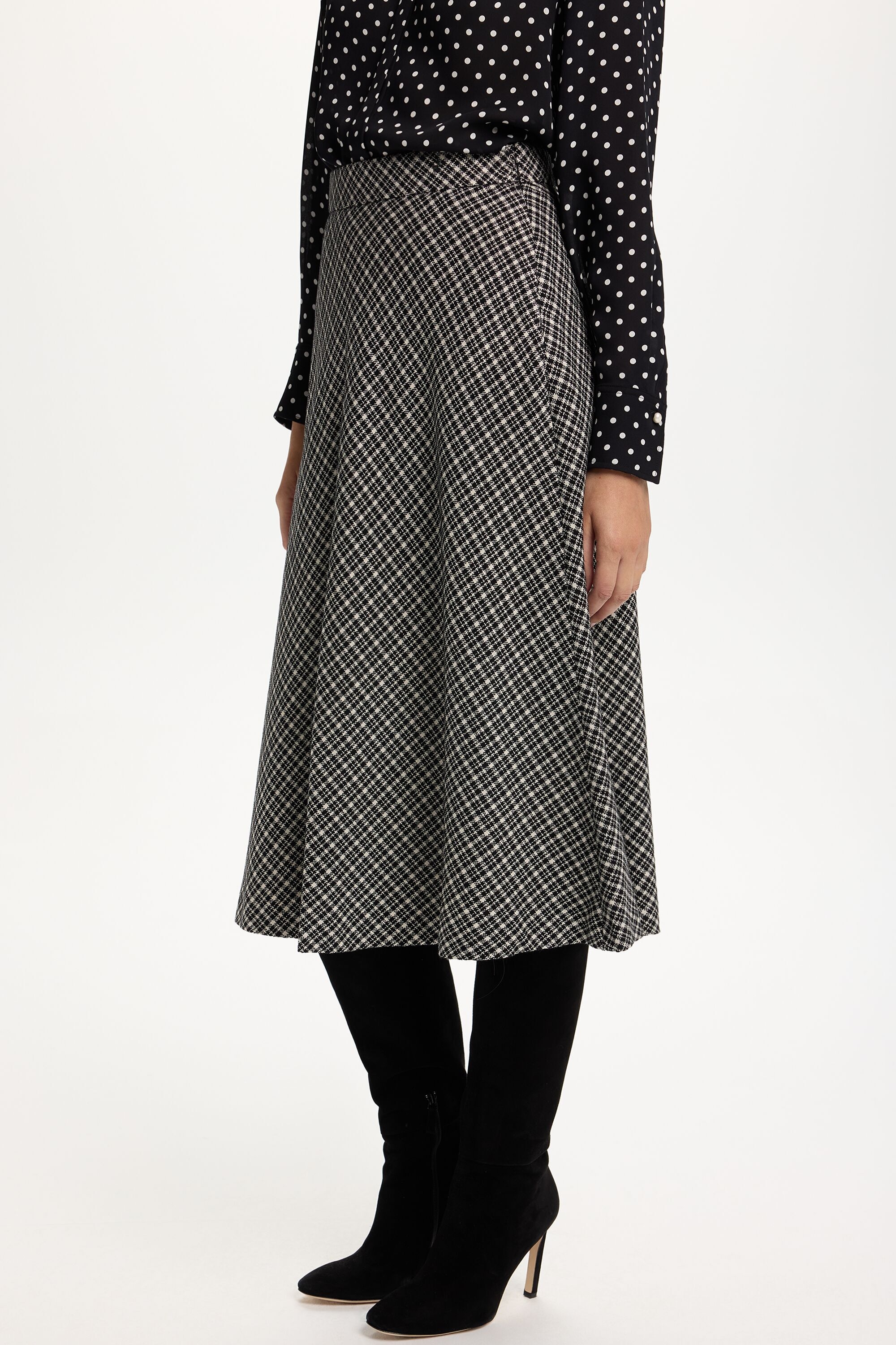 Checked Wool Skirt