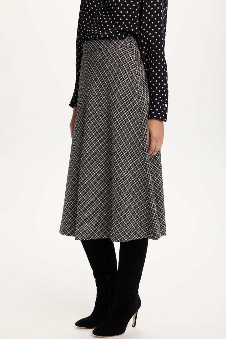 Checked Wool Skirt